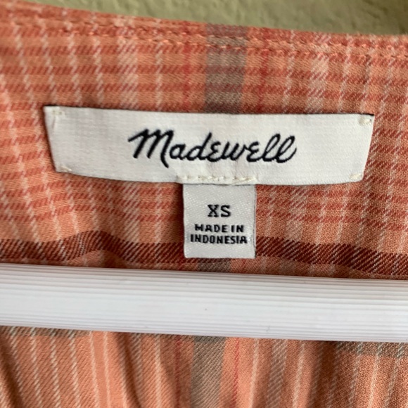 MADEWELL V-Neck Plaid Top G7805 - Picture 6 of 7